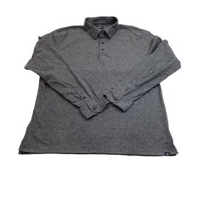 Faherty Reserve The Movement Polo Mens Grey Long Sleeve Stretch Shirt Large